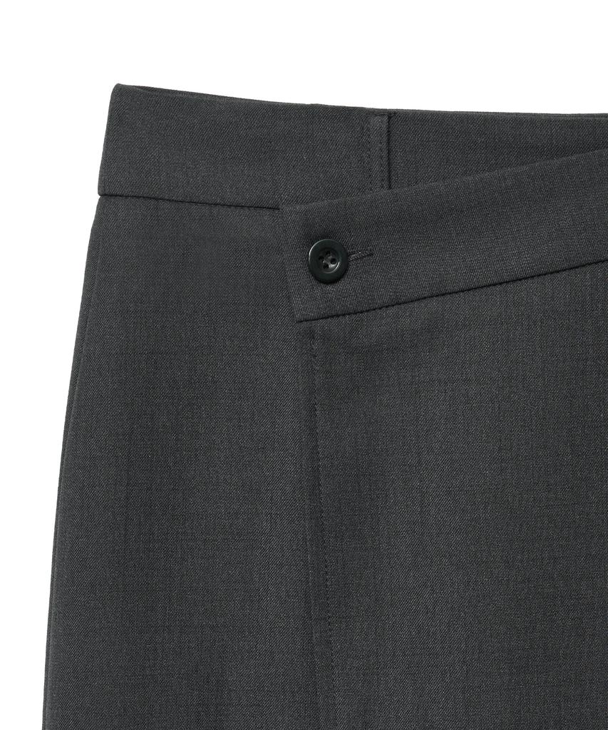 Lady Volume Wrap Maxi Skirt (Dark Grey)