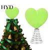 Stuffed Love Heart Tree Topper Green Soft Plush with Heart-shaped Metal Spring Base for Mini And Large Trees St. Patrick's Day Party