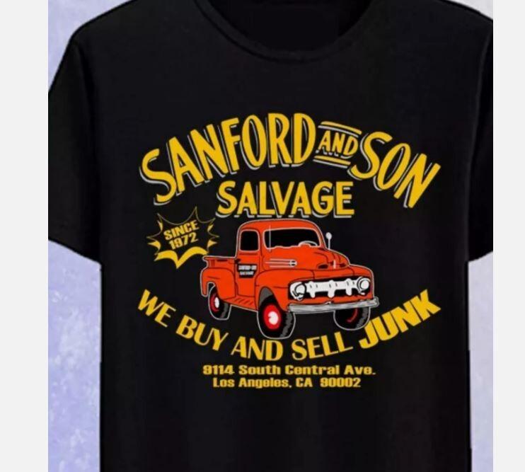 26 Sanford and Son Salvage Retro TV Series Men_s Black T-shirt Size S-5XL Unisex T-Shirt XXXXL