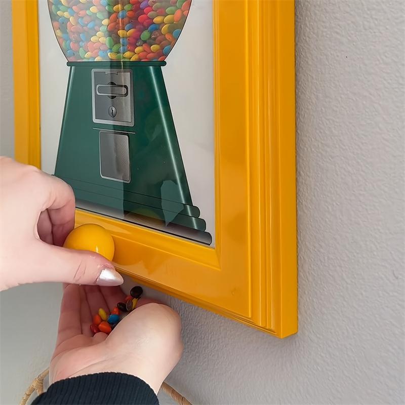 Creative Candy Dispenser Picture Frame Wall Mount Gumball Machine For Desk Countertop Kids Adults Office Sweet Display Gift Idea