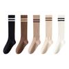 Female Spring and Autumn New Stripe Two Bar Thin College Wind Long Leg Socks