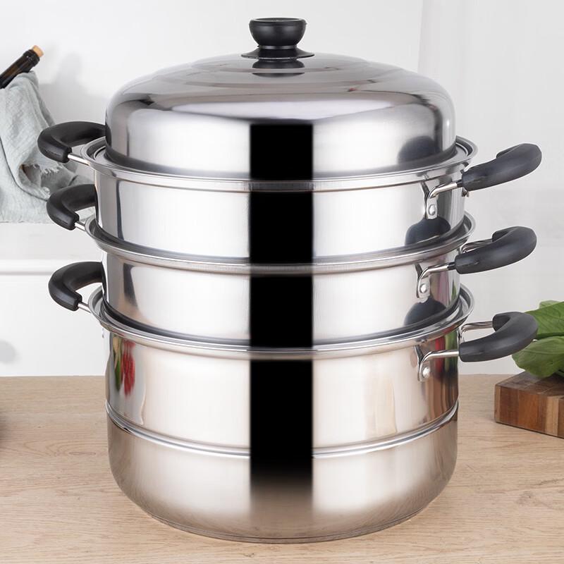 Wutuo Stainless Steel 3-Layer Steamer Pot