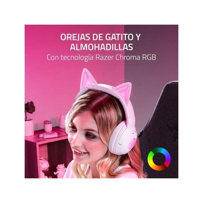 Herní sluchátka - RAZER - Kraken Kitty V2 BT - RGB - Bezdrátová - Náhlavní