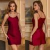 Women's Sexy Sleeveless Silk Satin Night Dress Nighties V-neck Nightgown Nightdress Sleepwear