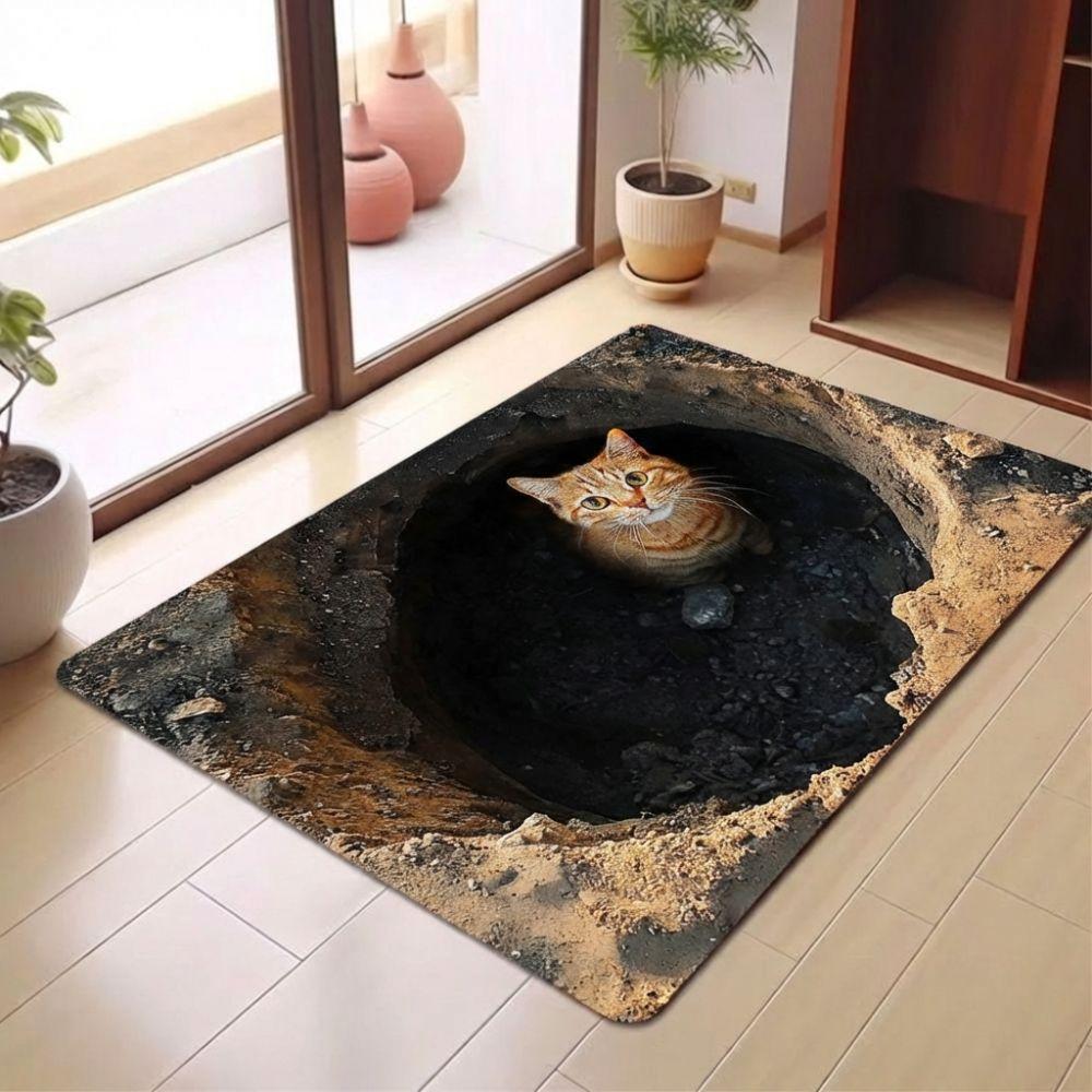 Water-absorbing Optical Illusion Doormat Non-slip Bedroom Door Rug Bathroom Carpet  Home Decor
