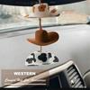Fashion Denim Hat Car Pendant Mini Car Rearview Mirror Pendant Cute Denim Hat Car Interior Accessories Home Decoration Gift