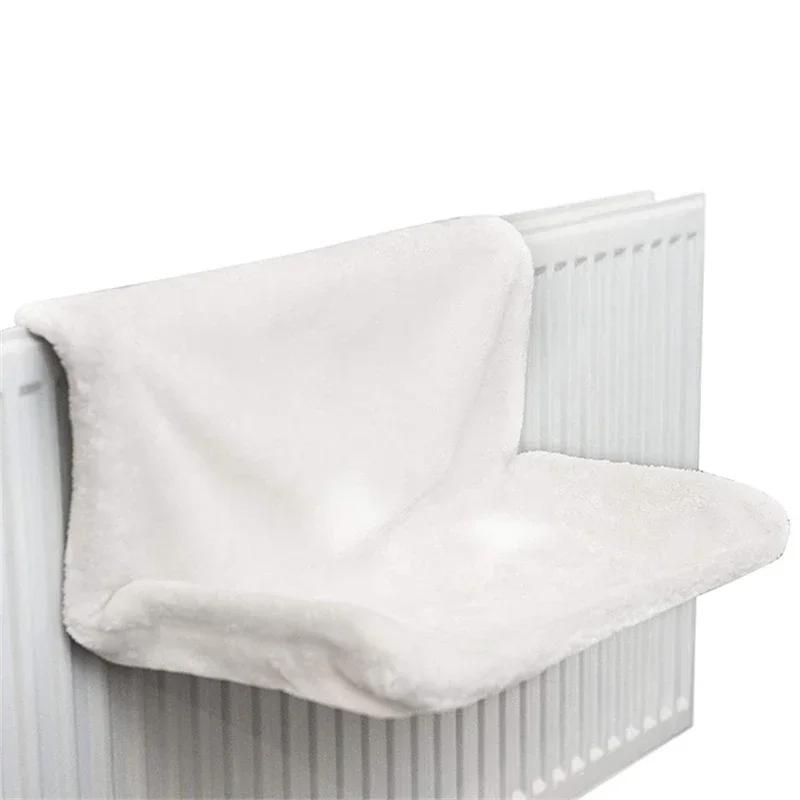 

Pet Seat Window Hammocks Cat Hammock Radiator Hanging Pet Bed Removable For Cats Sleeping Bed Winter Warm Fleece Basket Seat белый
