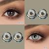 FreshLady 1 Pair (2pcs) 14.2mm Yearly Disposable 40% Water Content Colored Contact Lenses, Green, Gray, Brown
