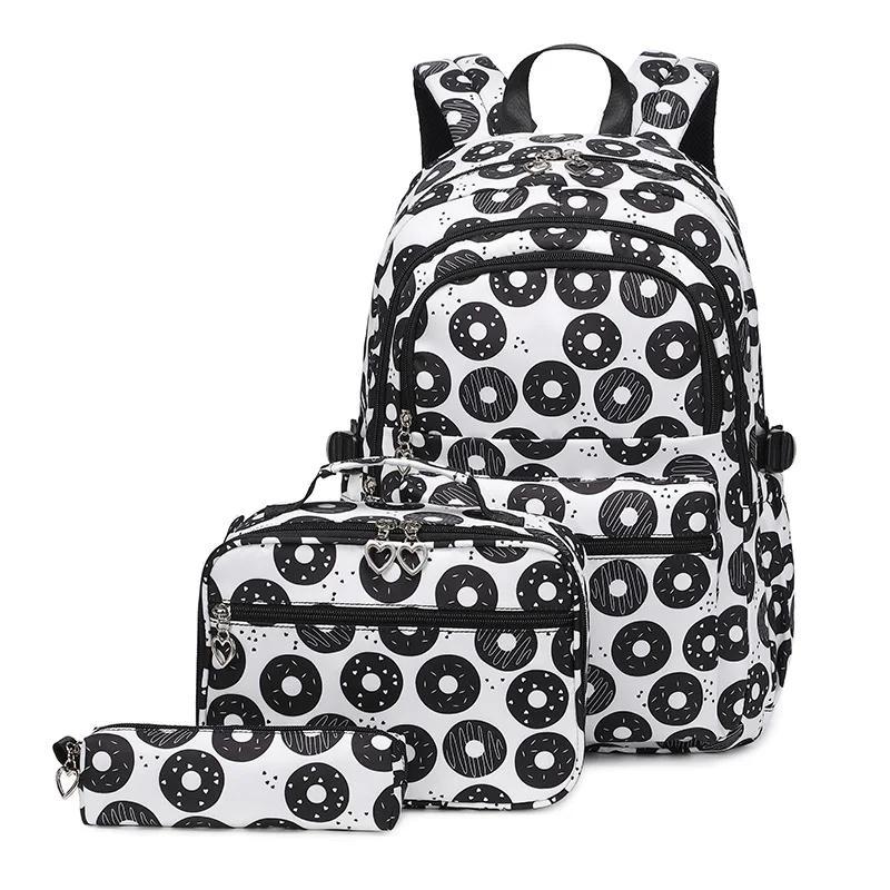 3 Pcs/Set School Bags for Teenage Girls Waterproof Children School Backpack Students Kids Schoolbag With Pencil Case Lunch Box