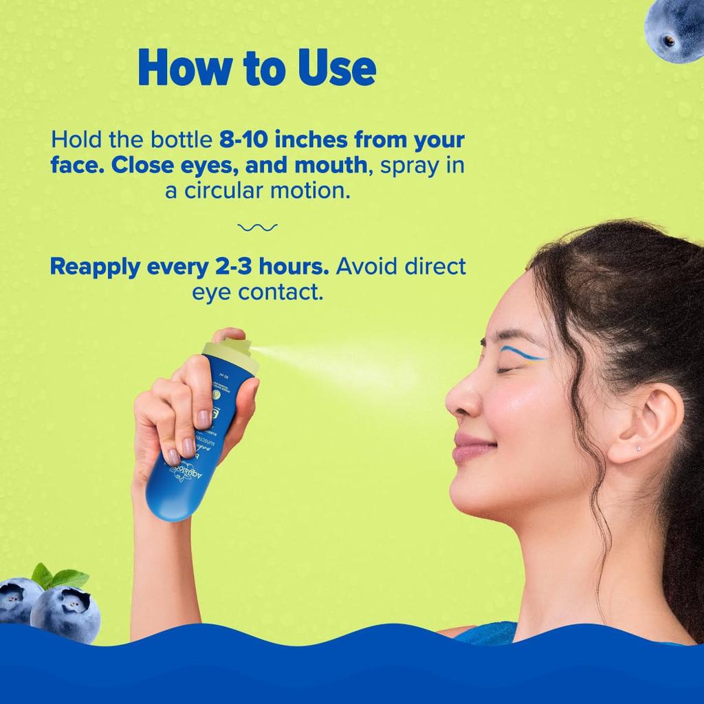 Aqualogica Bright+ Набір для макіяжу Сонячний спрей SPF 50+ PA++++ Ультратонкий Швидковисихаючий Спрей для фіксації макіяжу 80 мл
