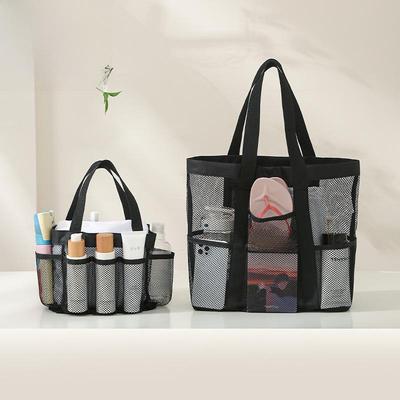 Strandtasche mit Netzaufbewahrung – großes Fassungsvermögen, waschbare Reisetasche zum Tragen über einer Schulter