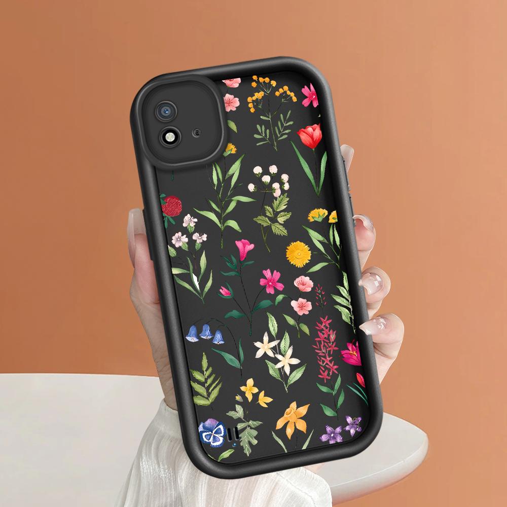 Soft Silicone Square Ladder Printing Pattern Phone Casing Full Cover Camera Shockproof Protection Rubber Case for OPPO Realme