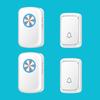 Ultra-Long Range Wireless Doorbell with 2 Transmitters & Receivers, Remote Control Smart Call for Elderly & Patients, Waterproof