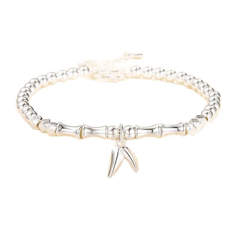 Broken Silver Bamboo Bracelet Women's Section High Rise Simple Versatile Light Luxury Bracelet