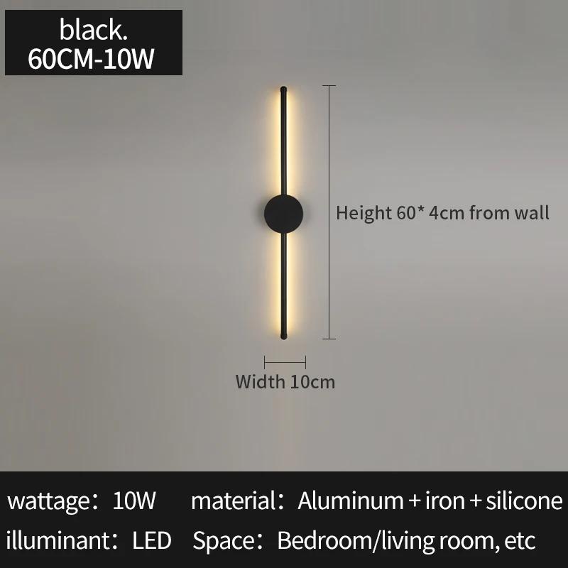 

Настенный светильник Светодиодные лампы Внутреннее настенное бра Современная скандинавская спальня рядом с длинной полосой Ночной светильник Внутреннее украшение комнаты Освещение Three color dimming