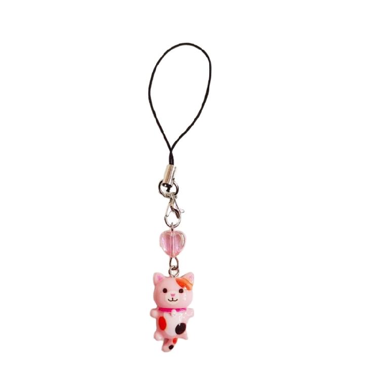 Cat Pendant Phone Lanyard Antilost Keyring Keychain Handbag Backpack Accessory