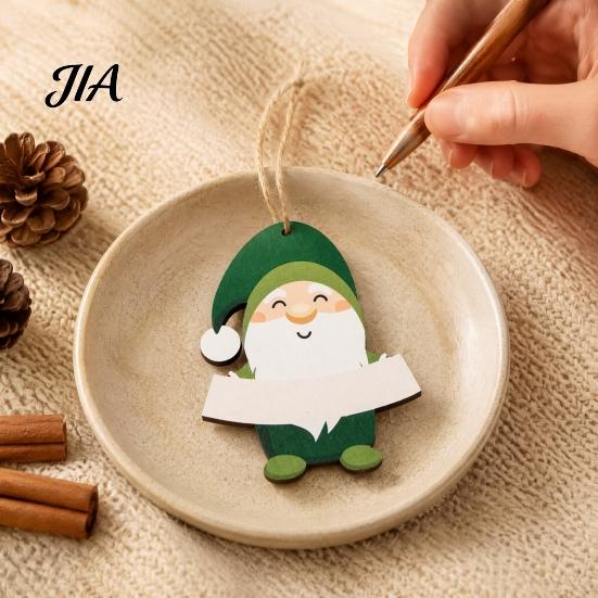 Personalized Christmas Tree Ornaments Wooden Ornament, Cute Bear Gingerbread Gnome Cat Dog Customizable Name Tags Hanging Decorations for Tree,