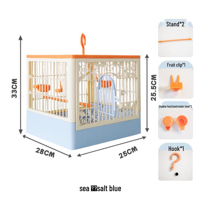 

Premium Breathable Portable Parrot Cage - Spacious, Food-Grade Plastic for Household Use