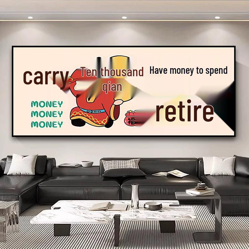 Chinese Style Wealth God Mural: Self-Adhesive Waterproof PVC Decorative Wall Art 20X30