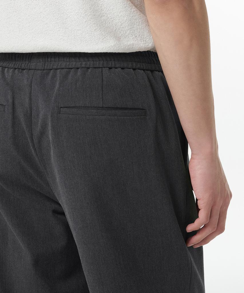 MUSINSA STANDARD Wide Easy Elastic Waist Crop Slacks [Medium Gray]
