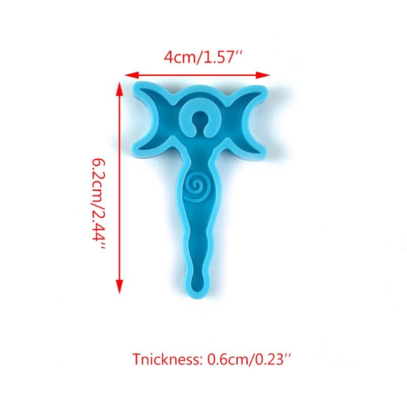 Epoxy Resin Molds Polymer Clay Molds for Handmade DIY Goddess Moon Mould for DIY Necklace Pendant Ornament Keychain