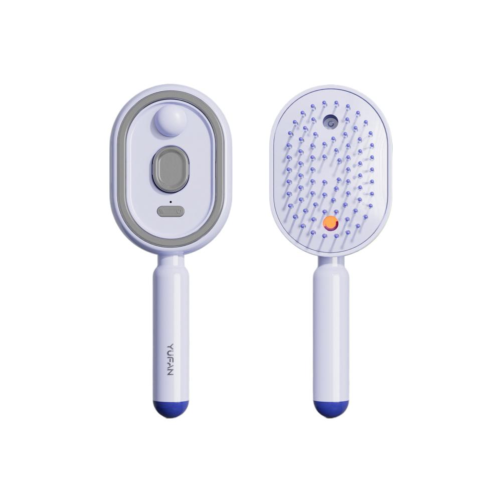 Elektrische Dampf-Haarbürste 2-in-1 mit Wasserspray zum Entwirren, Reduzierung von Frizz, Antistatik, Kopfhautmassage