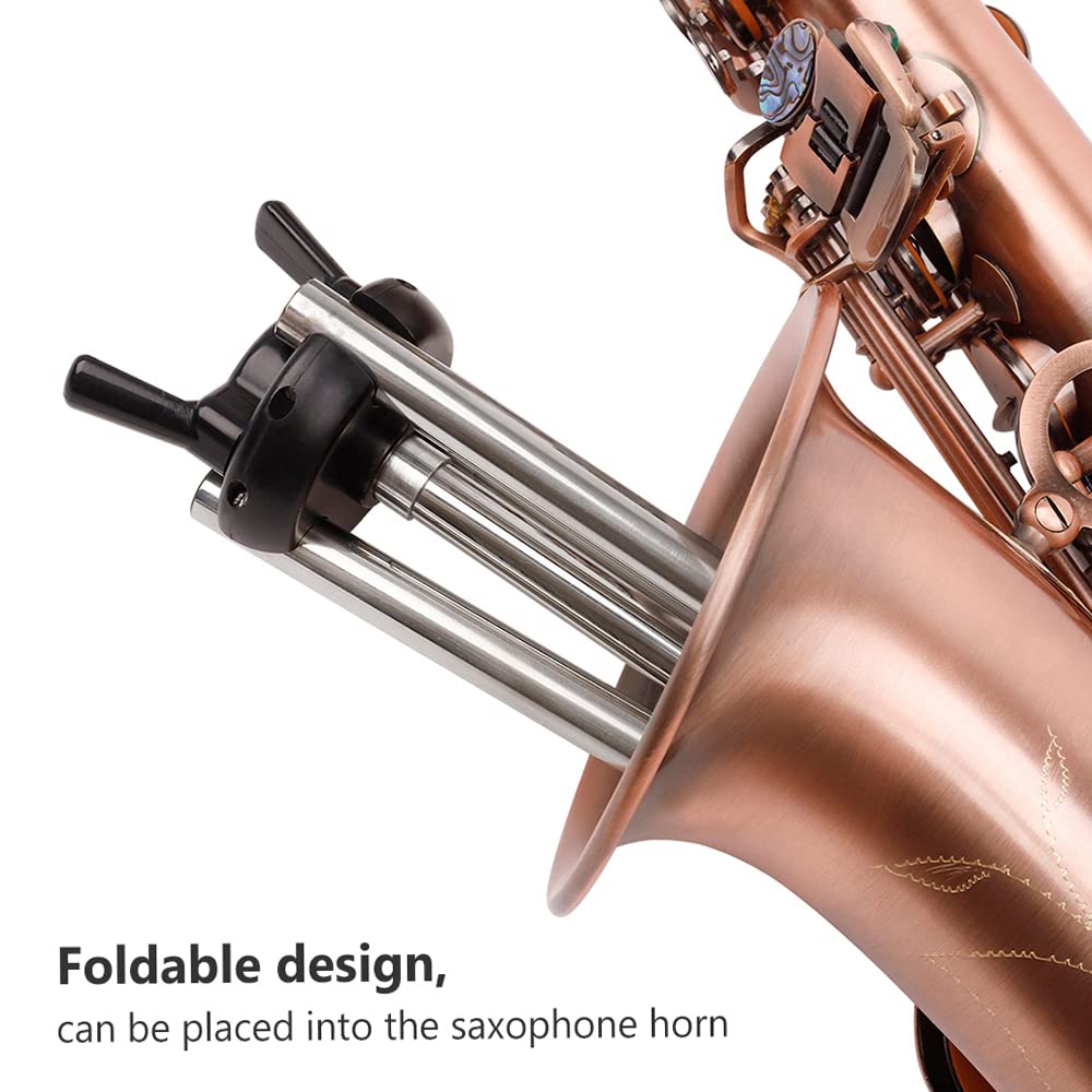 Xtahdge Foldable Saxophone Stand Portable Alto Saxophone Metal Floor Stand Holder Aluminum Alloy with Carrying Bag