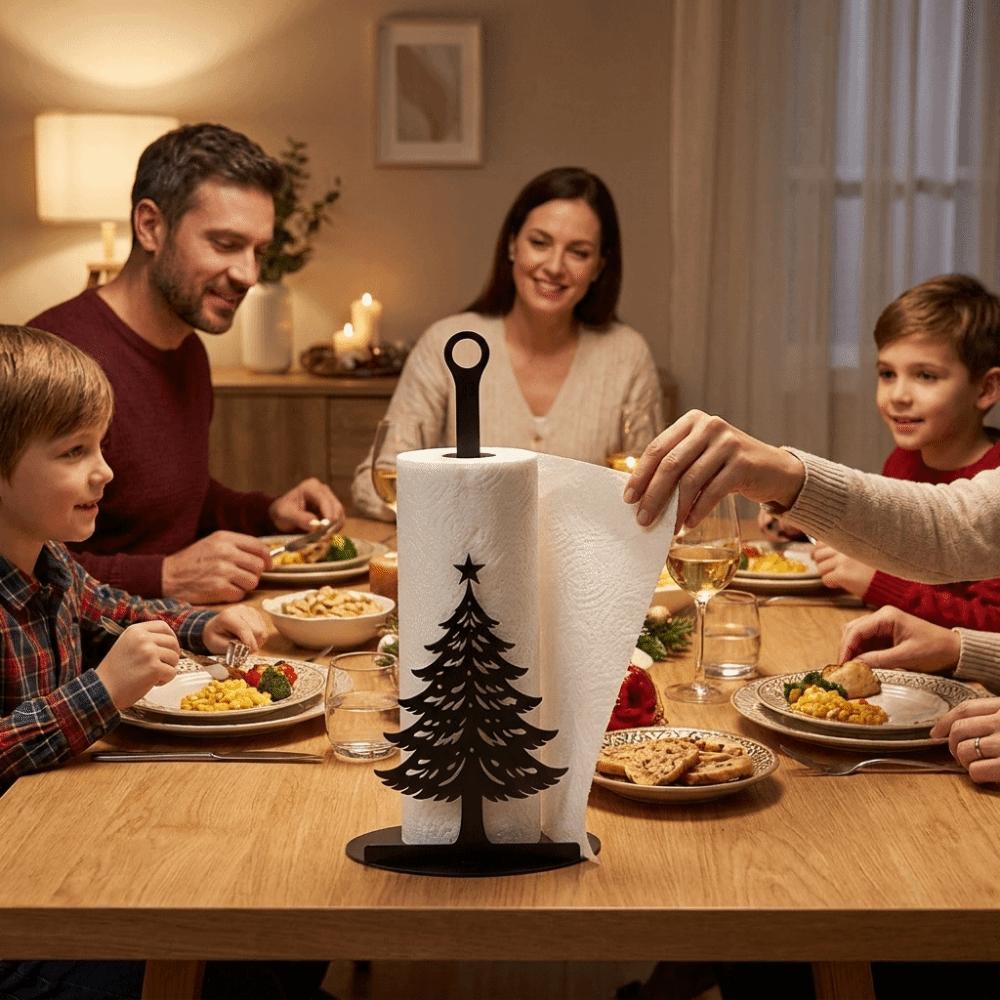 Freestanding Christmas Tree Shaped Tissue Holder Weighted Base Kitchen Paper Holder Desktop Decor