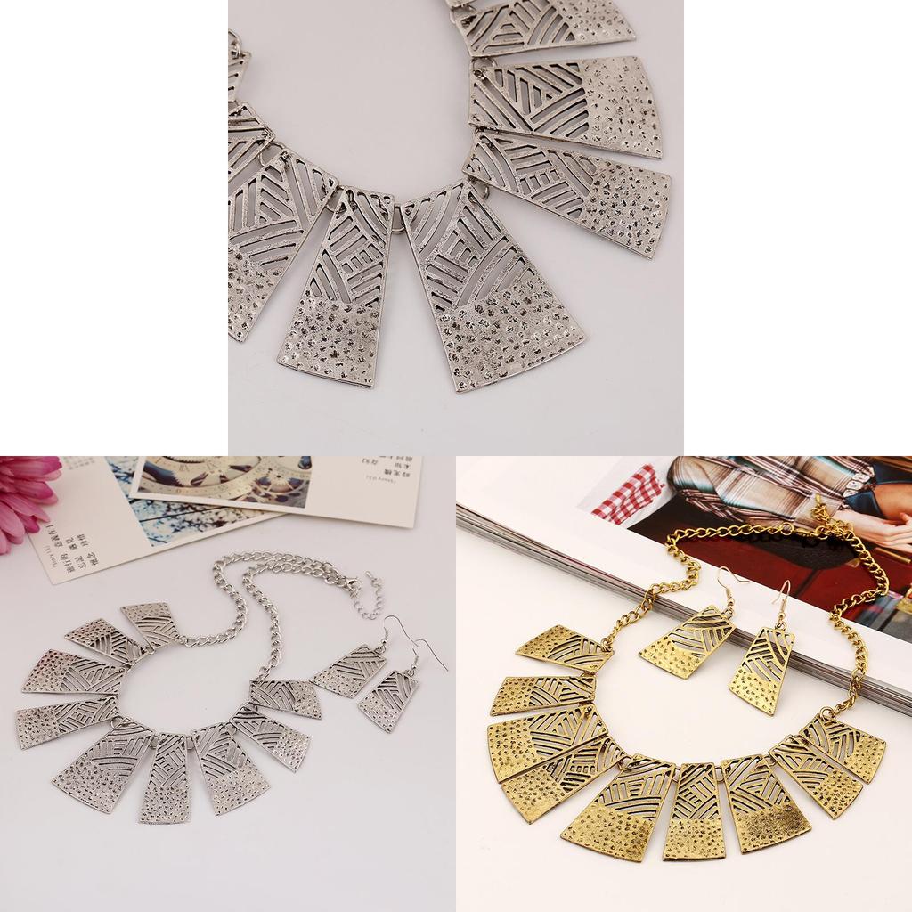 Collana Geometrica Vintage con Catena Ondulata per Stile Boho Chic