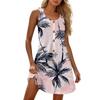 Sommerkleider für Frauen Strand Boho ärmelloses Druck T-Shirt Tank Sommerkleider
