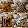 Tiger Stripes Cushion Cover Anti-dustmite Pillowcase Invisible Zipper Silky Short Plush Sofa Cushion Cover
