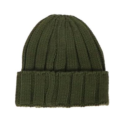 New Hattan Knit Cap for Men and Solid Watch Olive Women, Color, Beanie, Cap, [Product Code]