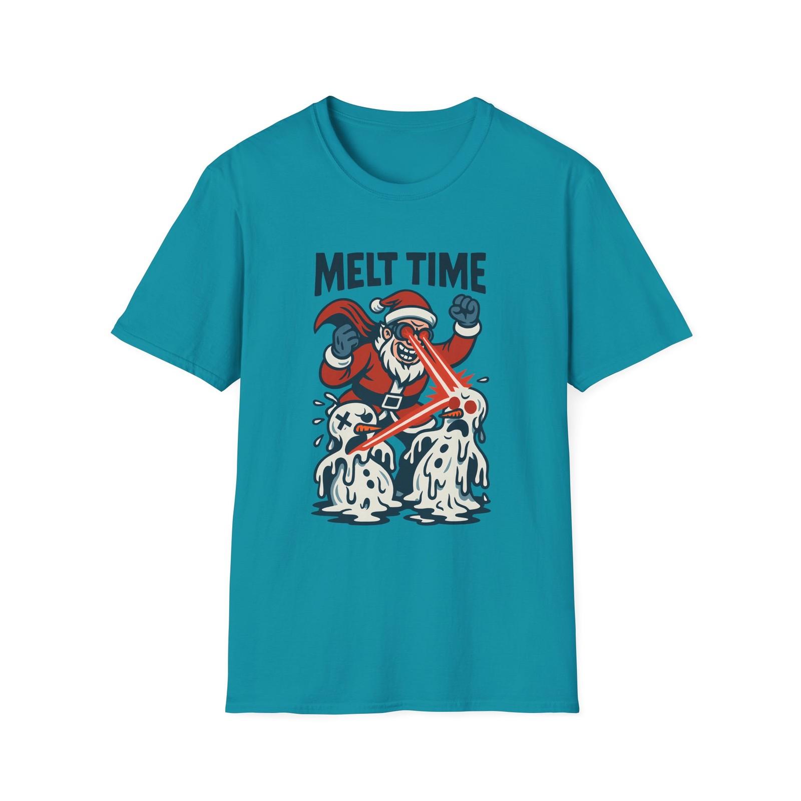 Unisex Softstyle T-Shirt Mens Womens Tees Top Santa Laser Goggles Melting Snowmen Chaotic Christmas L