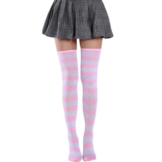 Girl's Sexy Striped Thigh High Long Socks Over The Knee Elastic Stockings