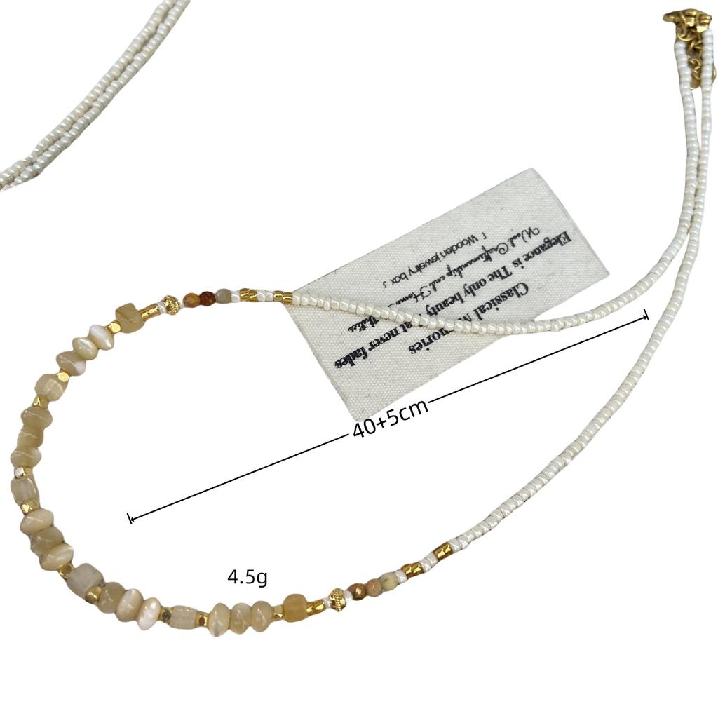 Extremely Fine Millet Beads Natural Stone Beaded Necklace Women'S High-End Light Luxury Niche Collarbone Chain Neck Chain