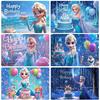 Disney Frozen Elsa Anna Princess Theme Backdrop Frozen Happy Birthday Party Decoration Baby Shower Supplies Photo Prop Girl Gift