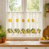 Transparenter Fenstervorhang, Lichtdurchlässiger Kurzer Vorhang, Besticktes Zitronenmuster, Halb-Fenstervorhang für Kellerküche Badezimmer