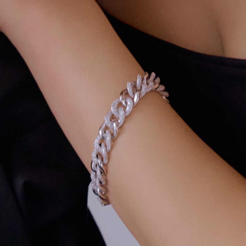 MACIER Cuban Chain Bracelet (Silver)