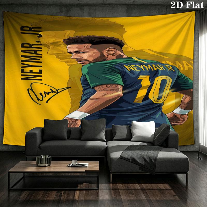 Neymar Wall Tapestry Aesthetic Wall Hanging Printed Fabric Blanket Decorative Tapestries for Bedroom Living Room Home Decor
