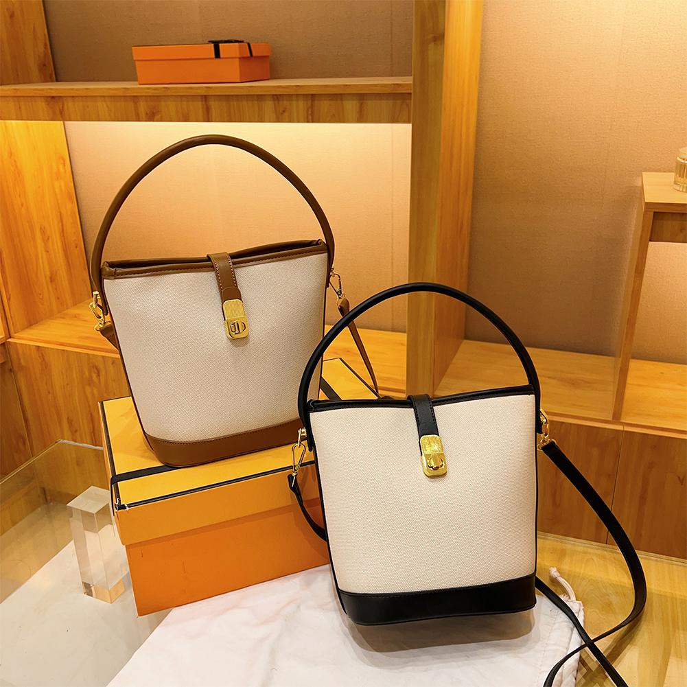 Geantă de umăr de lux pentru femei cu curea detașabilă Geantă de mână versatilă din piele PU Geantă crossbody cu găleată Geantă de întâlnire pentru femei