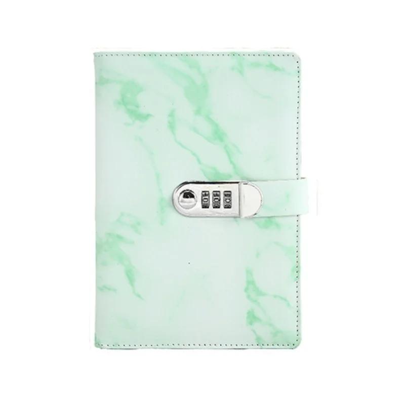 Caderno A5 de Couro Retrô com Senha e Cadeado Diários Espesso Livro Razão de Mão Caderno Estudante Papelaria Bloco de Notas Diário Fichário Presente