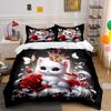 Elegant Floral Cat Set Display Kid'S And Adults' Bedroom Decor, Exquisite Three-Piece Bedding Set Gift