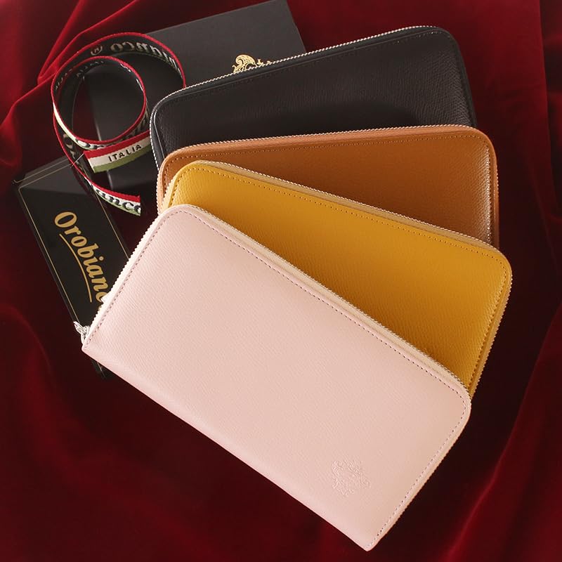 first ever long wallet in genuine palm available in Made in A stylish gift for men and RETTEE Yellow Orobianco's round-zip leather, Japan. Italy.