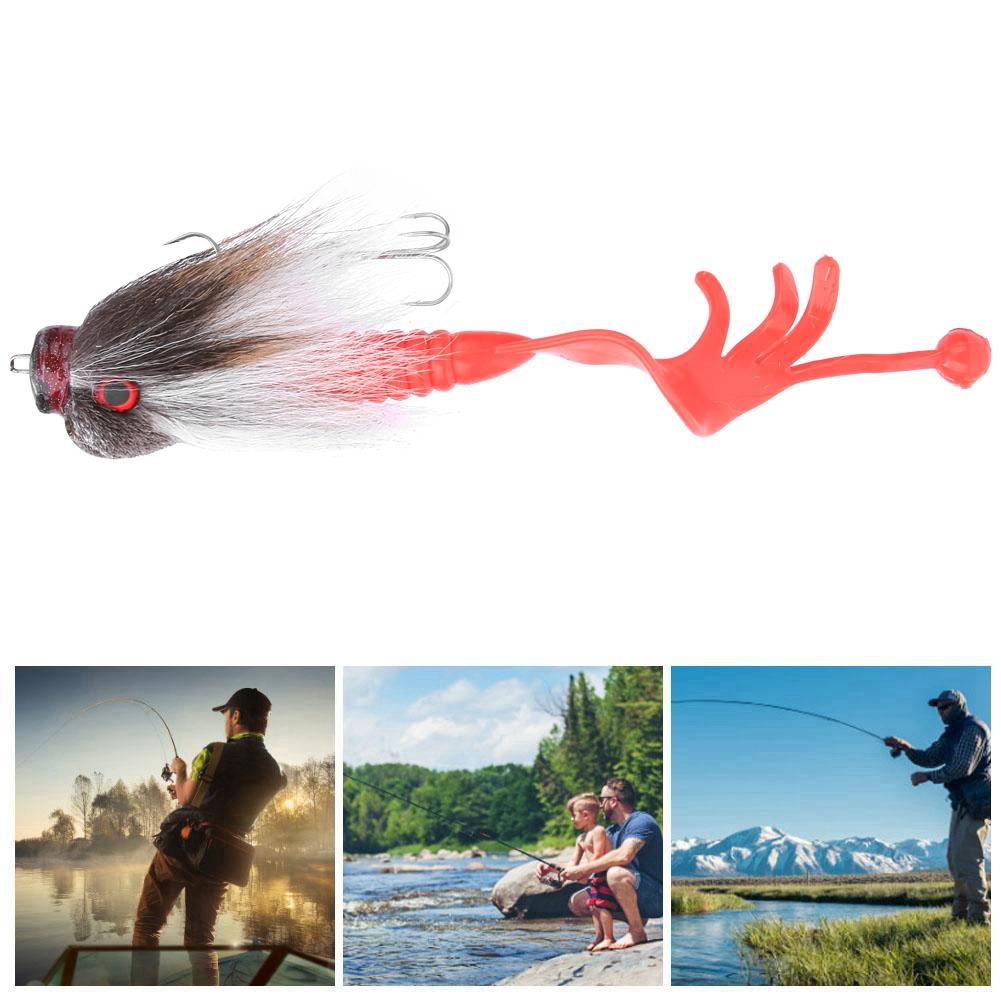 Simulation Mouse Shape Resin Fishing Lure Soft Bait Tackle with Dual Treble Hookwhite