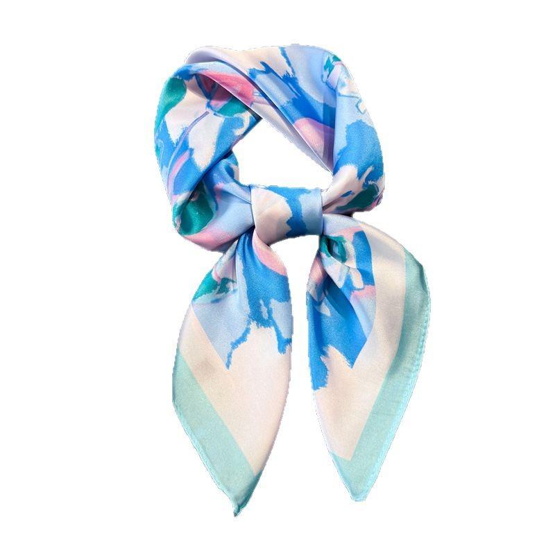 Flower Shadow Yiyun Printed Silk Scarf Square Scarf Premium Versatile Shawl Sunscreen Neck Small Square Scarf Headscarf Women's Scarf