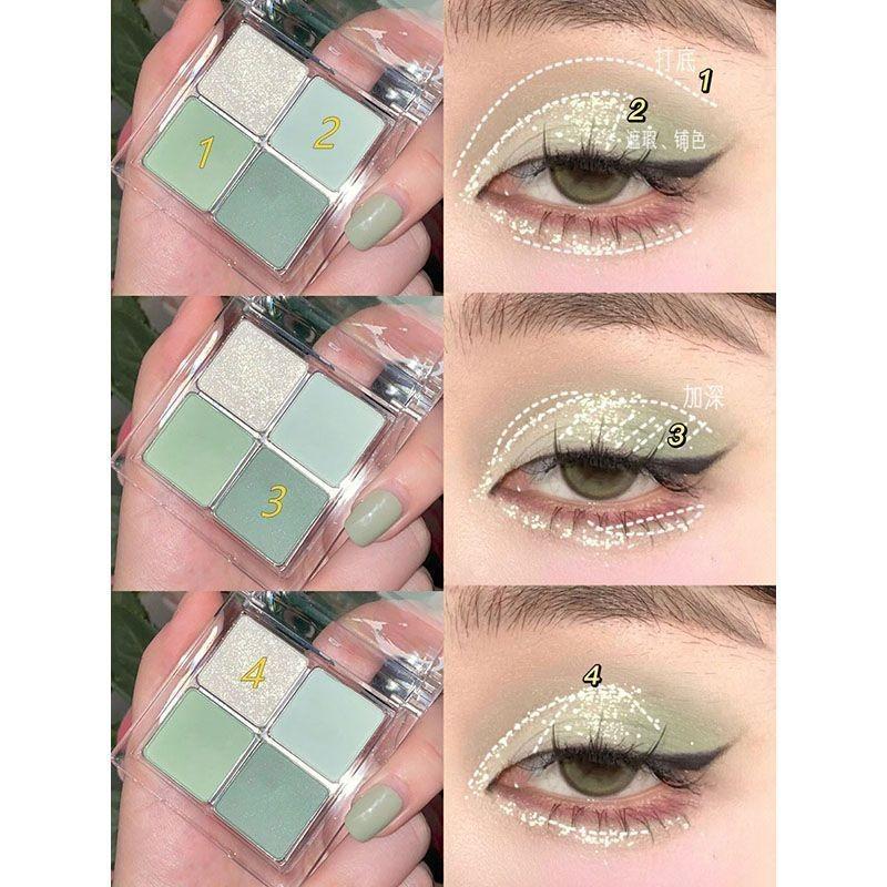 Low Saturation Mint Milk Green Retro Moisture Rejuvenating Clear and Crushed Pure Mint Green Cut Off Eye Makeup Mint Mambo Makeup