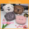 Plush Cartoon Bear Coin Purse With Embroidered Animal Design For Girls And Teens