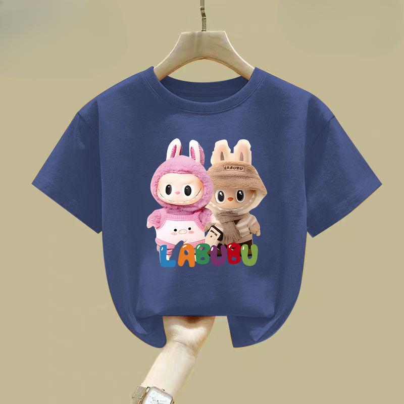 Children's Pure Cotton T-shirt - Summer Girls' Fashionable Short-sleeved Top