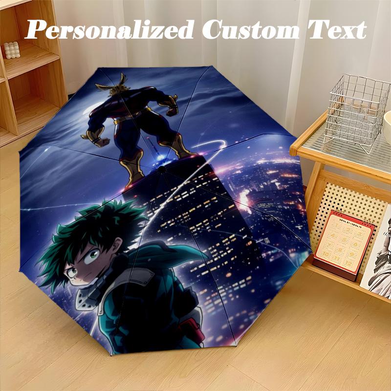 Portable Auto Folding Umbrella,My Hero Academia 8 Rib Waterproof Umbrella For Camping Commute