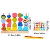 Montessori Wooden Beads Mastery Kit: Fine Motor Skills Builder For Toddlers 2-5 Stacking Blocks Lacing Beads Travel Learning Toy